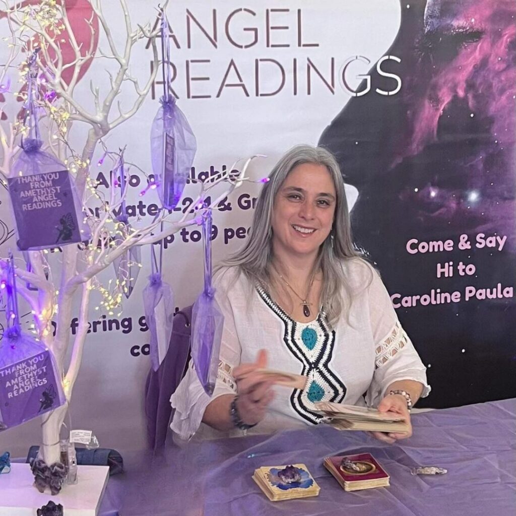 Amethyst Angel Card Readings Stand at a fair